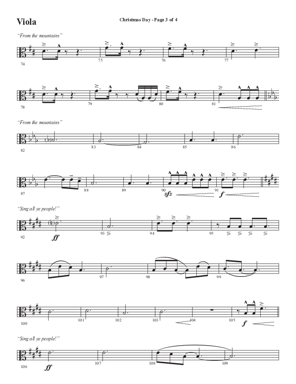 Christmas Day (Choral Anthem SATB) Viola (Semsen Music / Arr. Cliff Duren)