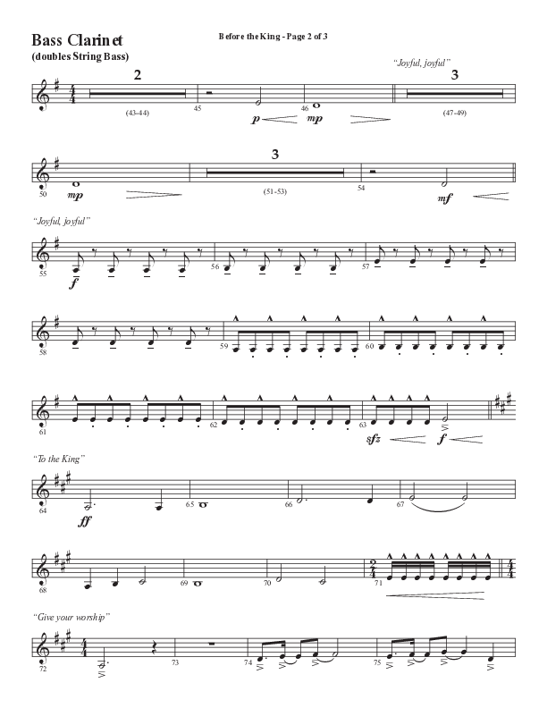 Before The King (Choral Anthem SATB) Bass Clarinet (Semsen Music / Arr. Cliff Duren)
