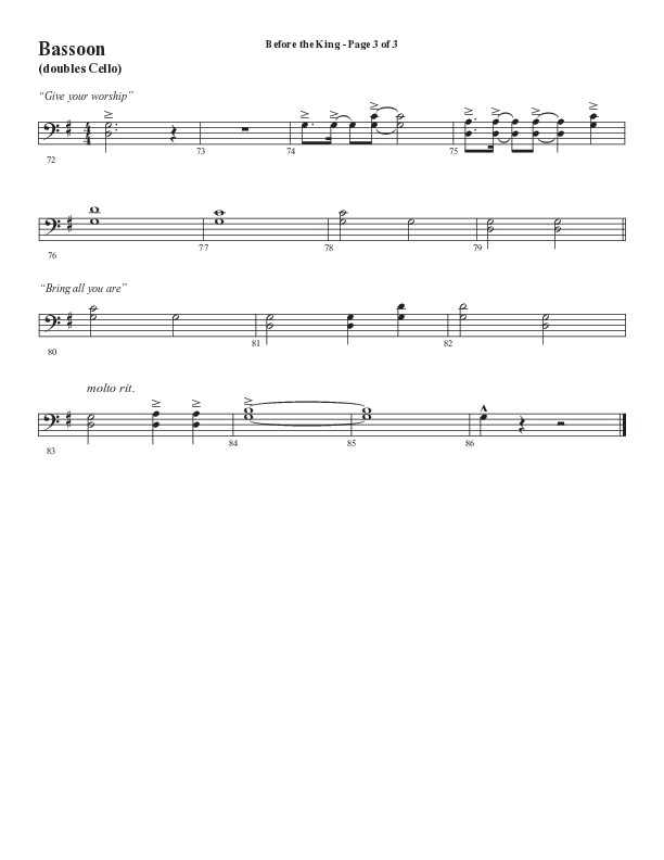 Before The King (Choral Anthem SATB) Bassoon (Semsen Music / Arr. Cliff Duren)