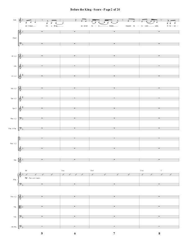 Before The King (Choral Anthem SATB) Orchestration (Semsen Music / Arr. Cliff Duren)