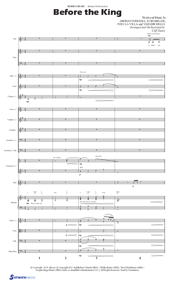 Before The King (Choral Anthem SATB) Conductor's Score II (Semsen Music / Arr. Cliff Duren)