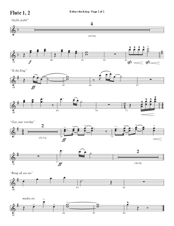 Before The King (Choral Anthem SATB) Flute 1/2 (Semsen Music / Arr. Cliff Duren)