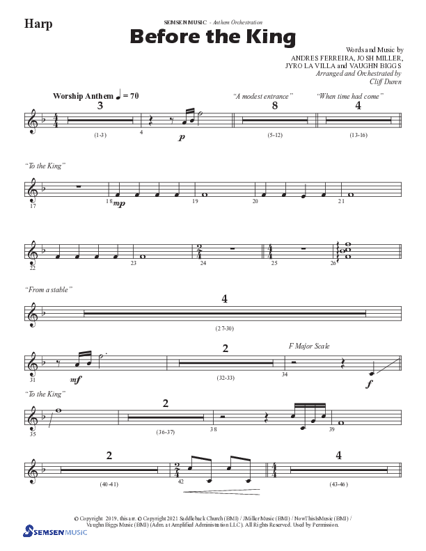 Before The King (Choral Anthem SATB) Harp (Semsen Music / Arr. Cliff Duren)