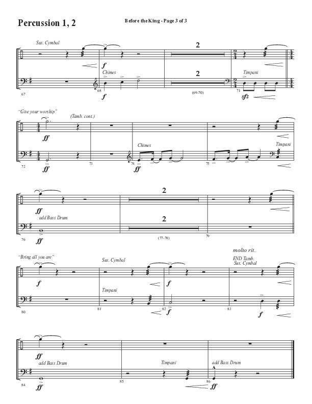 Before The King (Choral Anthem SATB) Percussion 1/2 (Semsen Music / Arr. Cliff Duren)