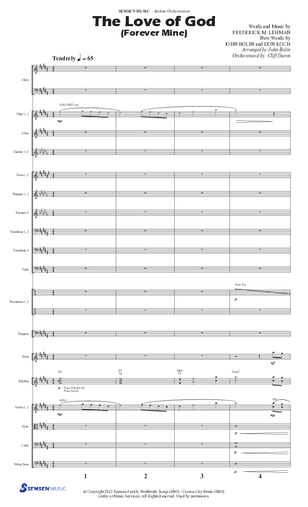 The Love Of God (Forever Mine) (Choral Anthem SATB) Conductor's Score II (Semsen Music / Arr. John Bolin)