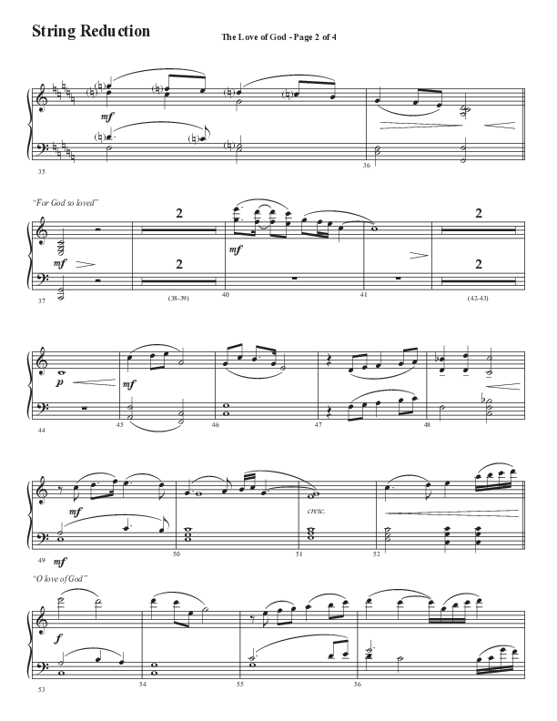 The Love Of God (Forever Mine) (Choral Anthem SATB) String Reduction (Semsen Music / Arr. John Bolin)