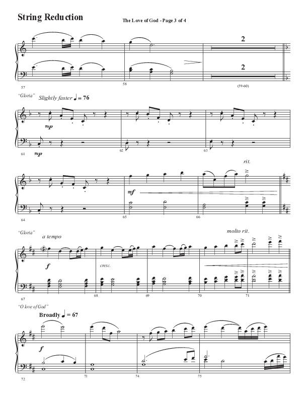 The Love Of God (Forever Mine) (Choral Anthem SATB) String Reduction (Semsen Music / Arr. John Bolin)