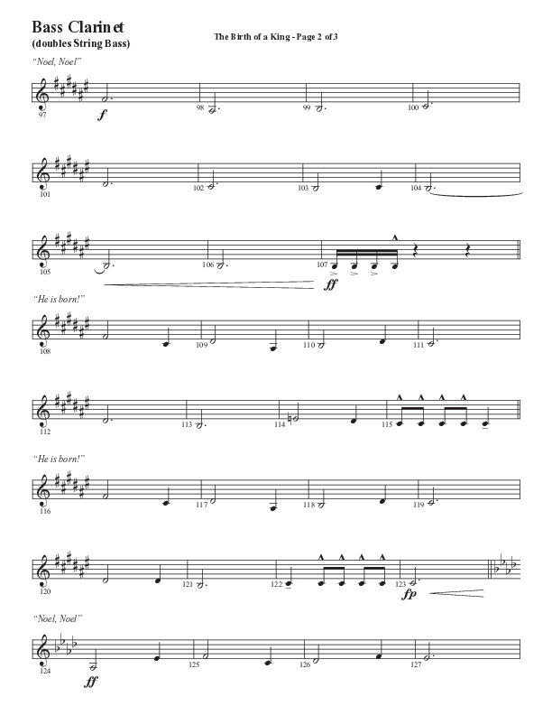 The Birth Of A King (A Christmas Moment) (Choral Anthem SATB) Bass Clarinet (Semsen Music / Arr. Mason Brown / Arr. Russell Mauldin)