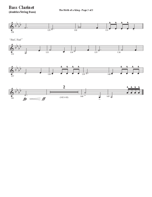 The Birth Of A King (A Christmas Moment) (Choral Anthem SATB) Bass Clarinet (Semsen Music / Arr. Mason Brown / Arr. Russell Mauldin)