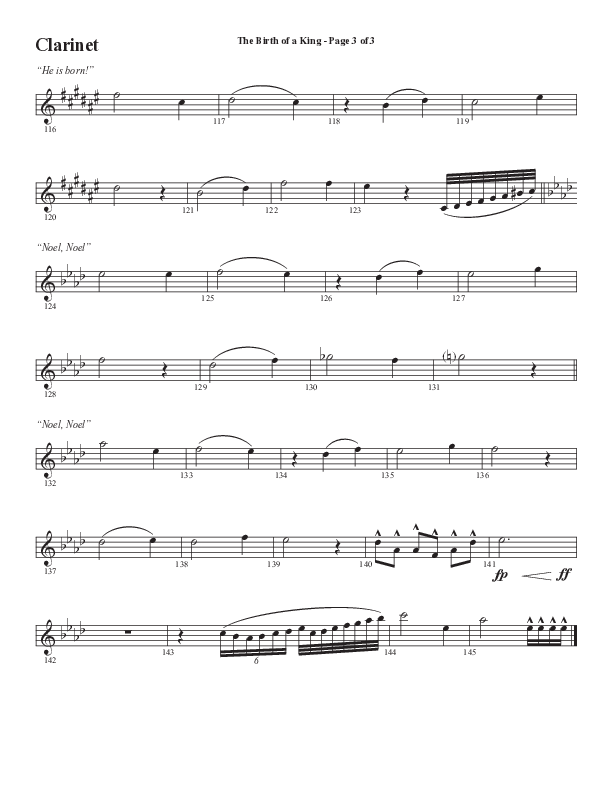 The Birth Of A King (A Christmas Moment) (Choral Anthem SATB) Clarinet (Semsen Music / Arr. Mason Brown / Arr. Russell Mauldin)