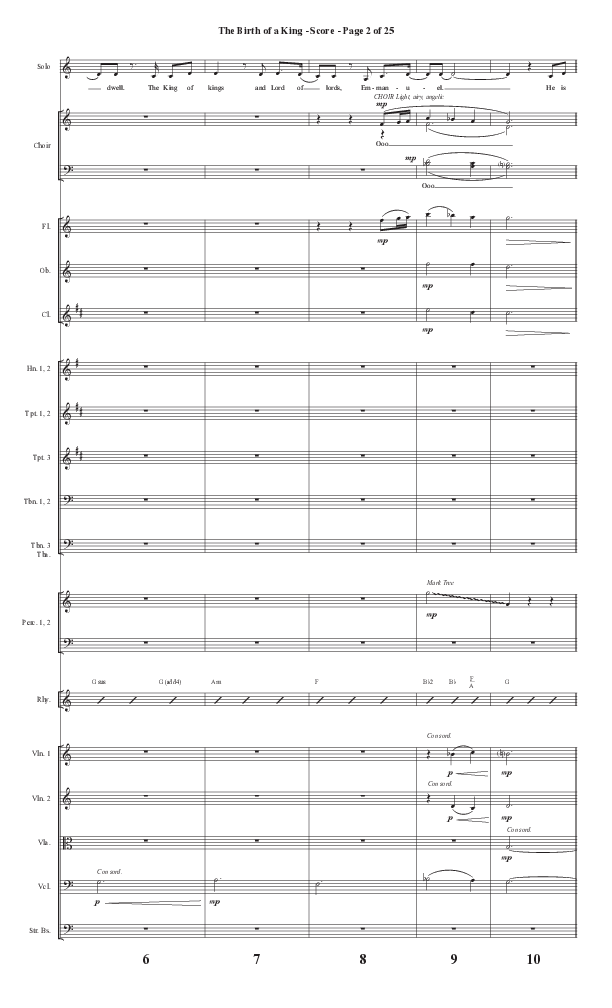 The Birth Of A King (A Christmas Moment) (Choral Anthem SATB) Conductor's Score II (Semsen Music / Arr. Mason Brown / Arr. Russell Mauldin)