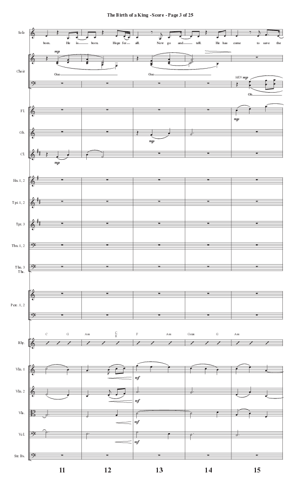 The Birth Of A King (A Christmas Moment) (Choral Anthem SATB) Conductor's Score II (Semsen Music / Arr. Mason Brown / Arr. Russell Mauldin)