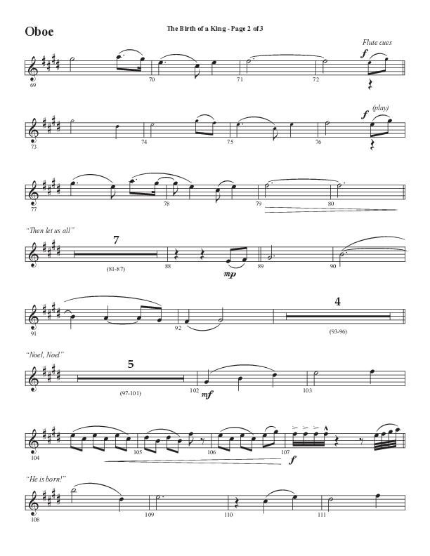 The Birth Of A King (A Christmas Moment) (Choral Anthem SATB) Oboe (Semsen Music / Arr. Mason Brown / Arr. Russell Mauldin)