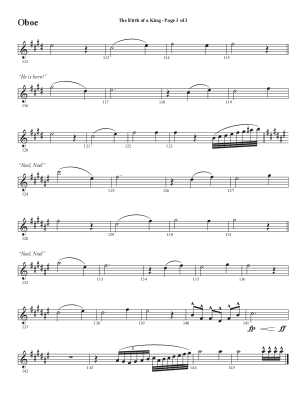 The Birth Of A King (A Christmas Moment) (Choral Anthem SATB) Oboe (Semsen Music / Arr. Mason Brown / Arr. Russell Mauldin)
