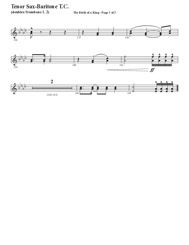 The Birth Of A King (A Christmas Moment) (Choral Anthem SATB) Tenor Sax/Baritone T.C. (Semsen Music / Arr. Mason Brown / Arr. Russell Mauldin)