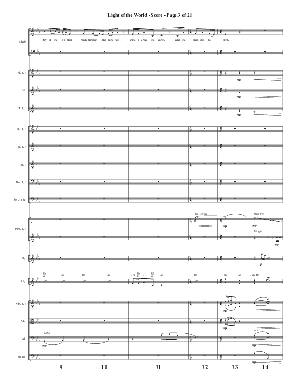 Light Of The World (Sing Hallelujah) (Choral Anthem SATB) Orchestration (Semsen Music / Arr. Cliff Duren)