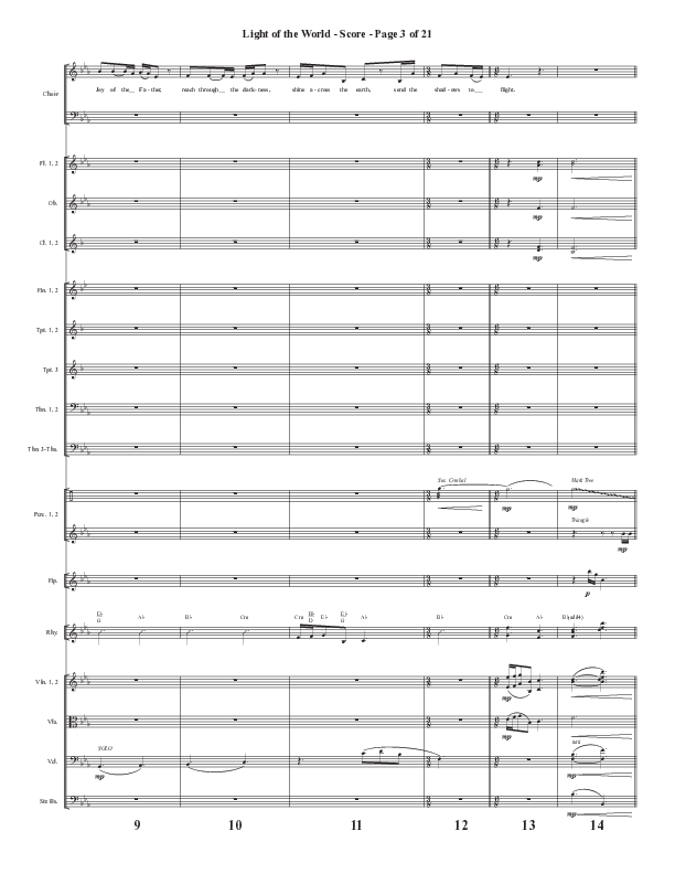 Light Of The World (Sing Hallelujah) (Choral Anthem SATB) Orchestration (Semsen Music / Arr. Cliff Duren)