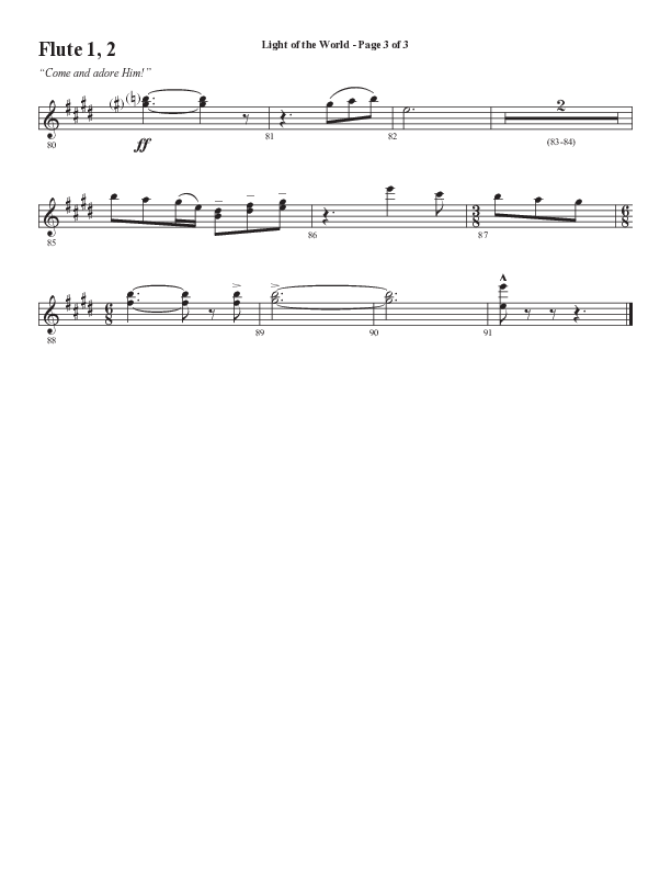 Light Of The World (Sing Hallelujah) (Choral Anthem SATB) Flute 1/2 (Semsen Music / Arr. Cliff Duren)