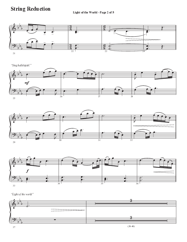 Light Of The World (Sing Hallelujah) (Choral Anthem SATB) String Reduction (Semsen Music / Arr. Cliff Duren)