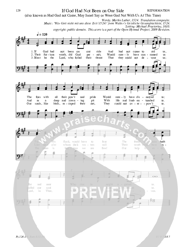 If God Had Not Been on Our Side Hymn Sheet (SATB) (Traditional Hymn)