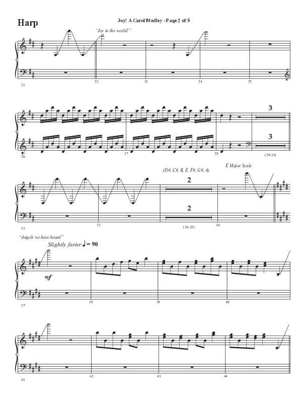 Joy A Carol Medley (Choral Anthem SATB) Harp (Semsen Music / Arr. John Bolin)
