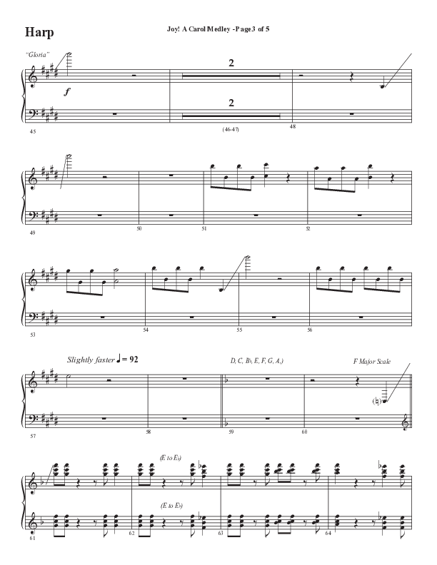 Joy A Carol Medley (Choral Anthem SATB) Harp (Semsen Music / Arr. John Bolin)