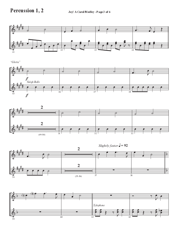 Joy A Carol Medley (Choral Anthem SATB) Percussion (Semsen Music / Arr. John Bolin)