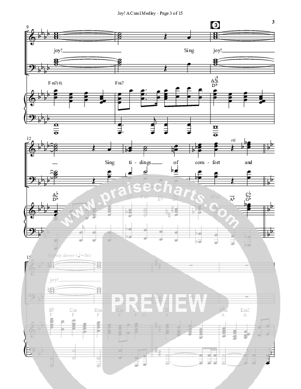 Joy A Carol Medley (Choral Anthem SATB) Anthem (SATB/Piano) (Semsen Music / Arr. John Bolin)