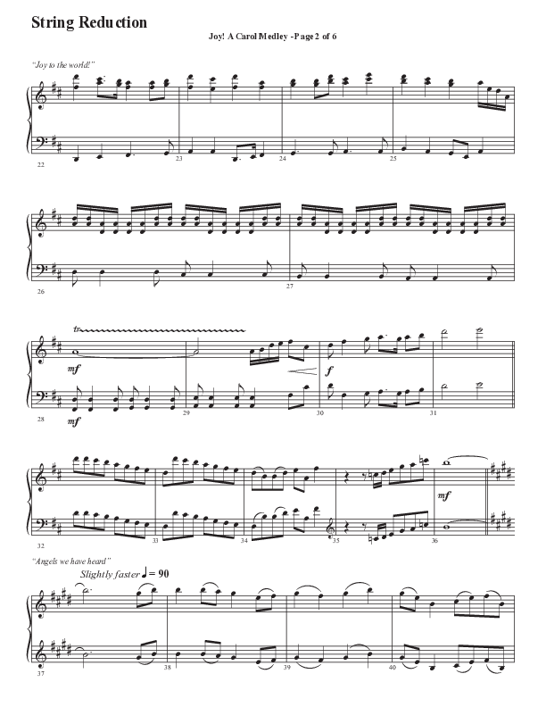 Joy A Carol Medley (Choral Anthem SATB) String Reduction (Semsen Music / Arr. John Bolin)