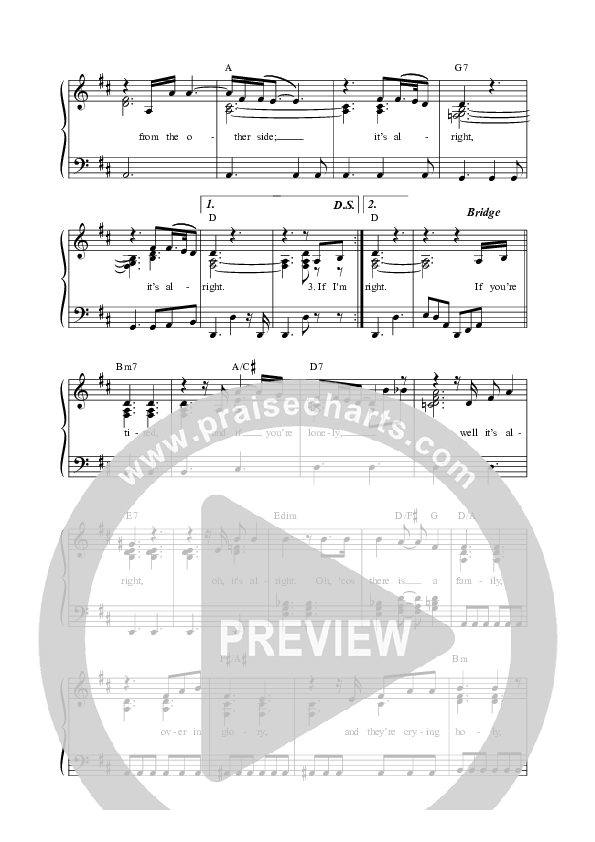It's Alright Lead Sheet Melody (Anchor Hymns / Matt Maher / Dee Wilson / Jasmine Mullen)