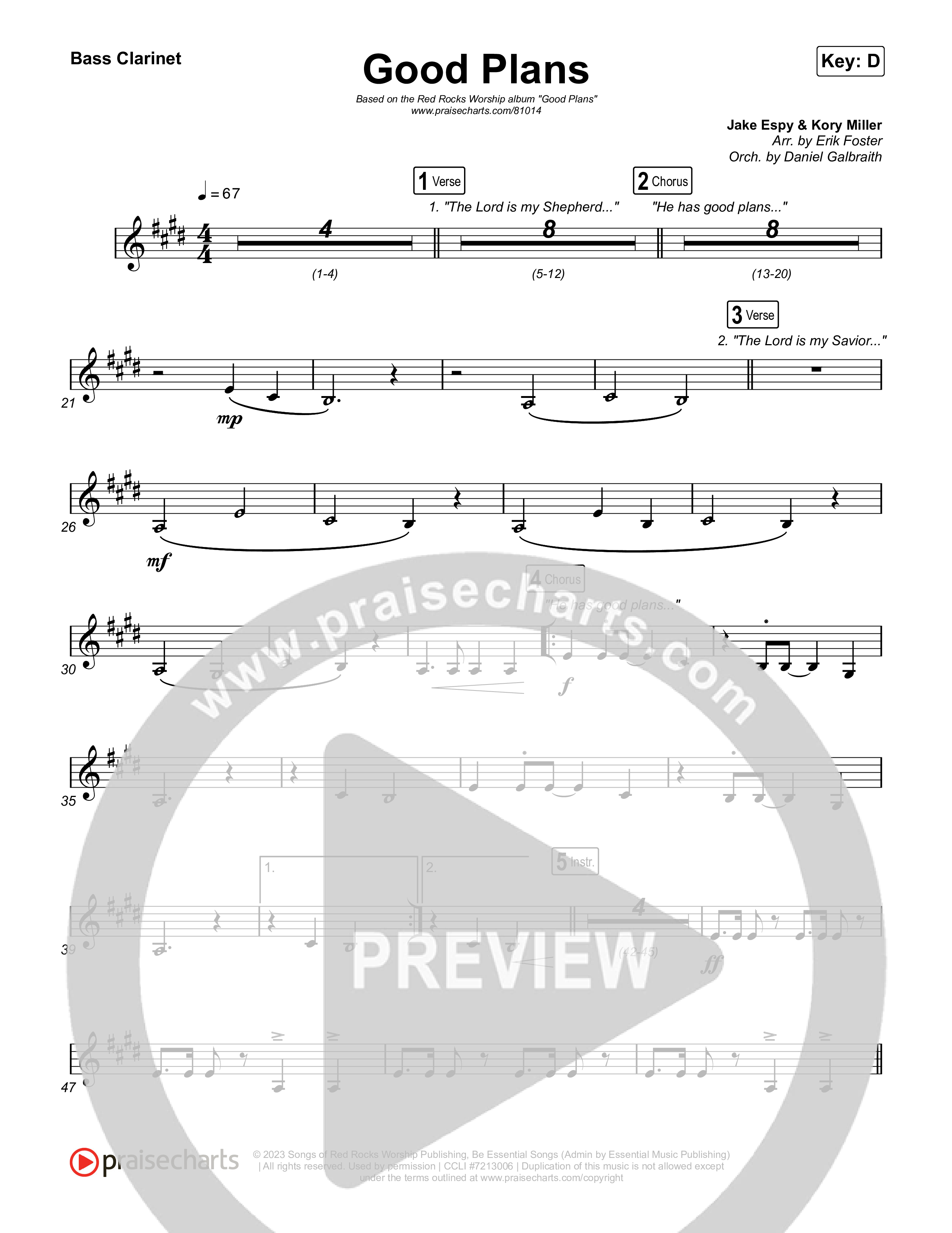 Good Plans Bass Clarinet (Red Rocks Worship)