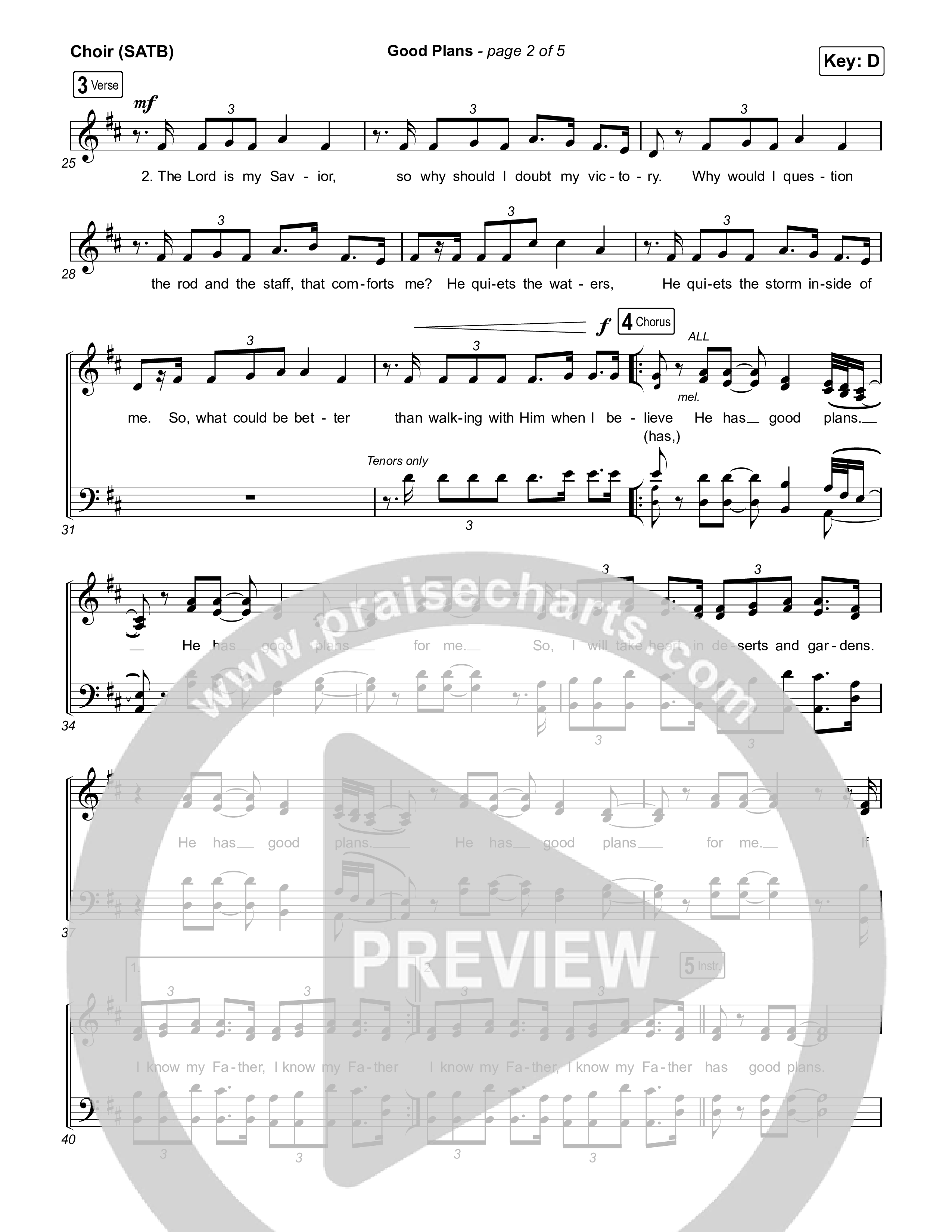 Good Plans Choir Sheet (SATB) (Red Rocks Worship)