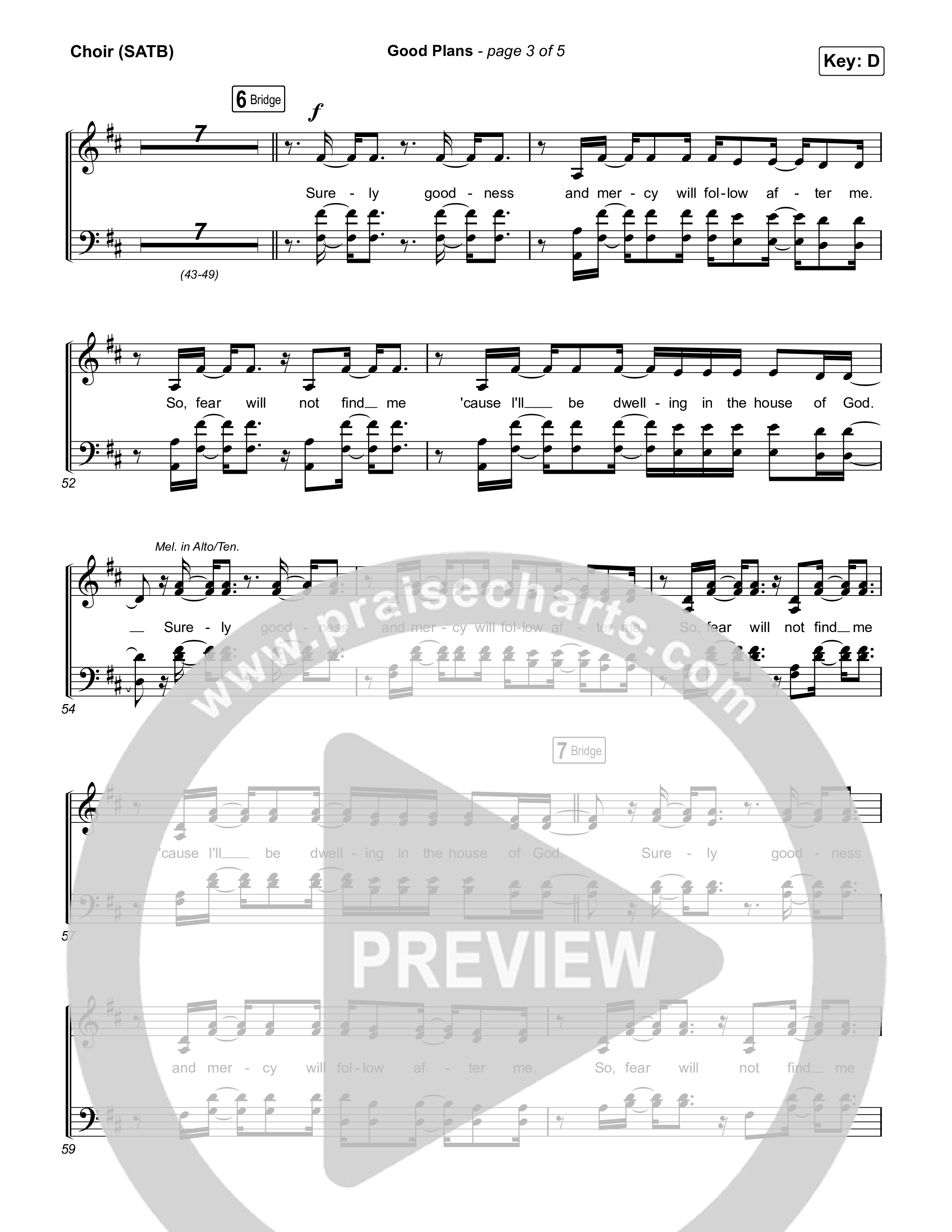 Good Plans Choir Sheet (SATB) (Red Rocks Worship)