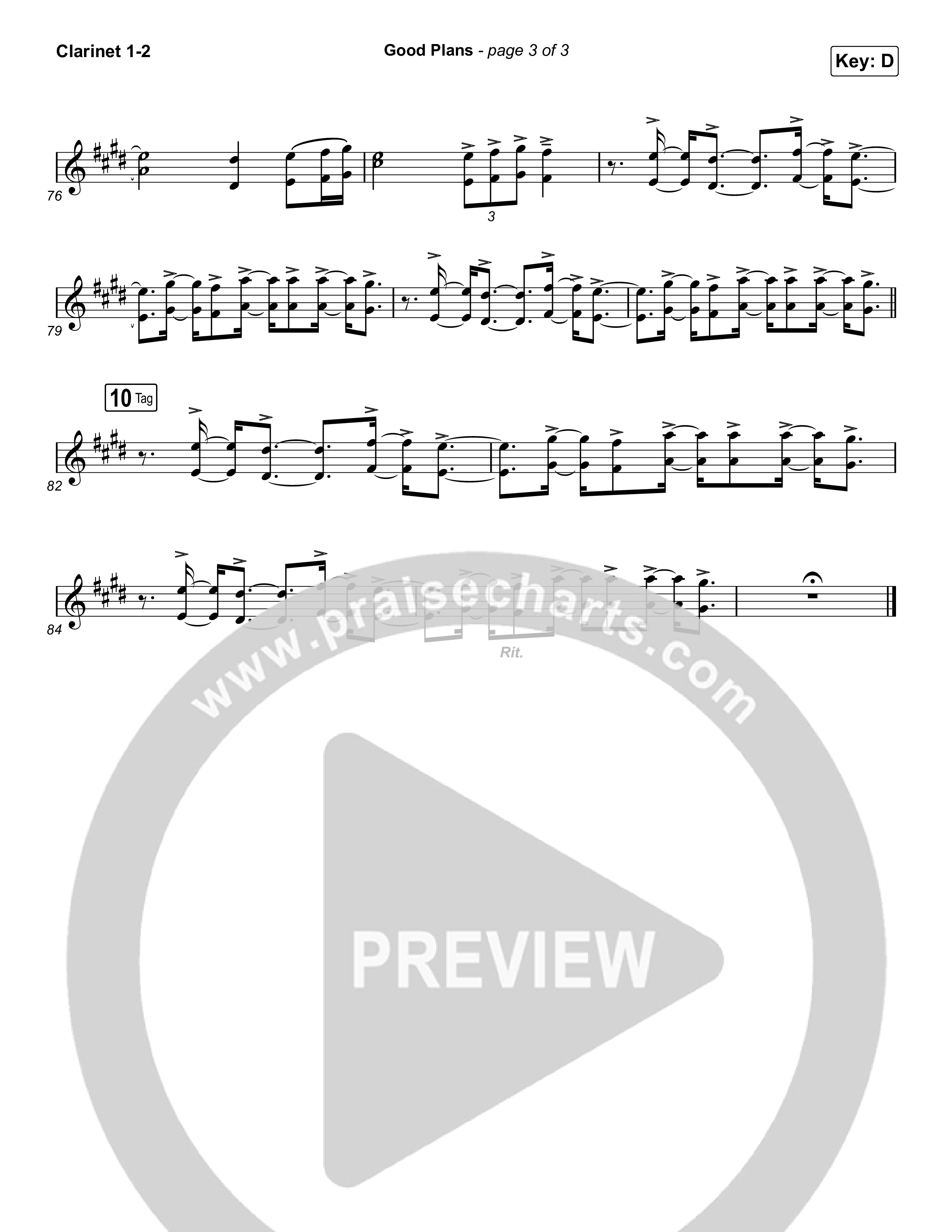 Good Plans Clarinet 1/2 (Red Rocks Worship)