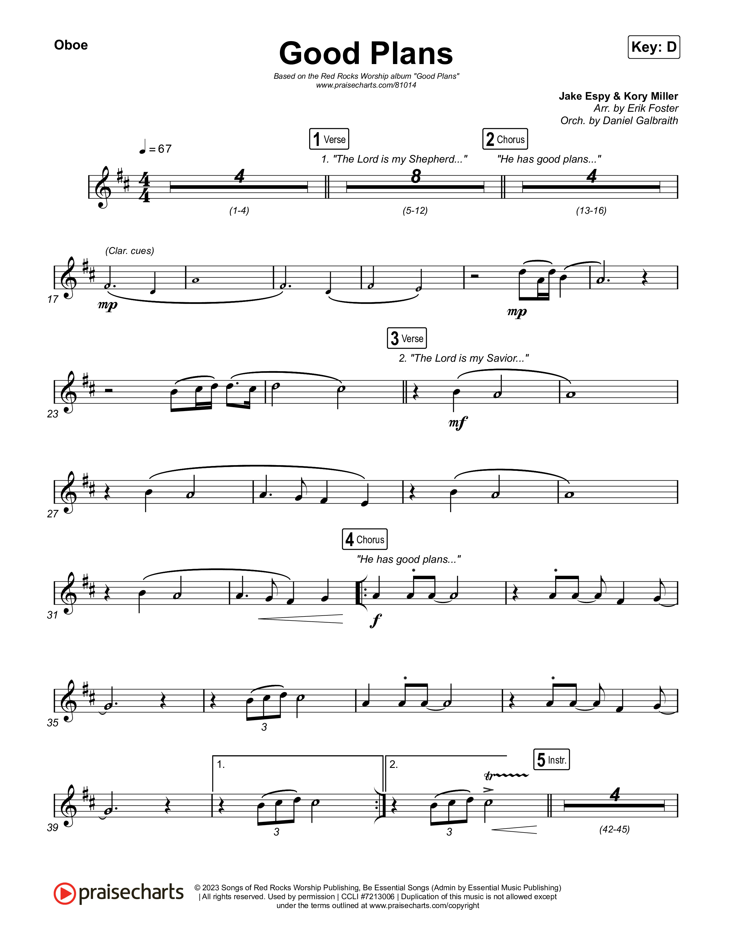 Good Plans Oboe (Red Rocks Worship)