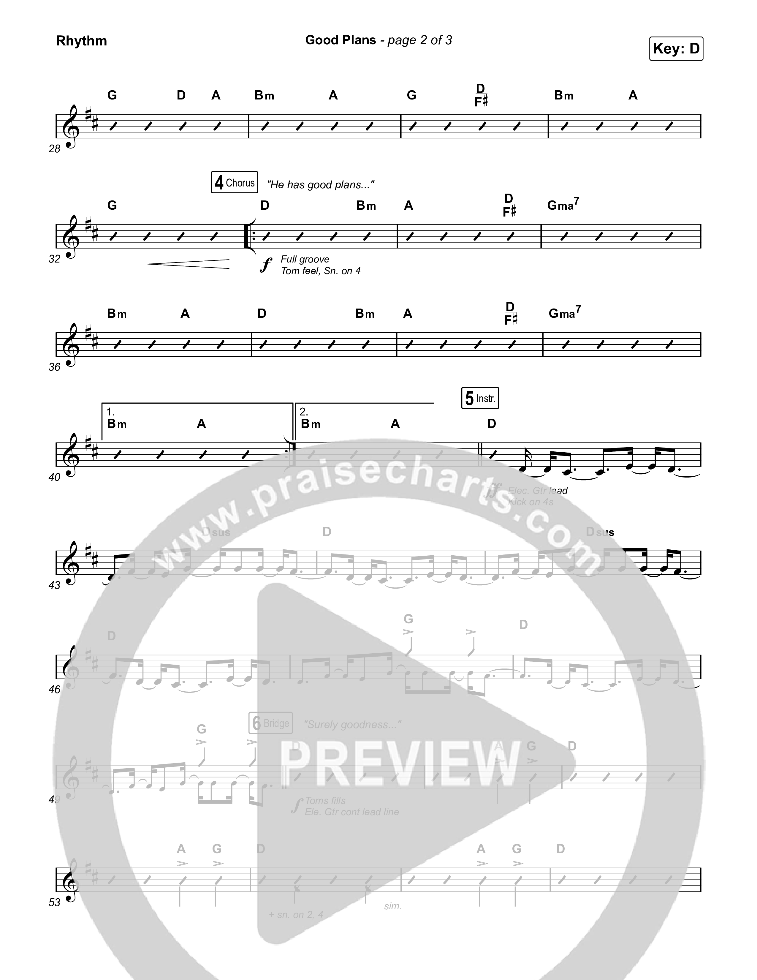 Good Plans Rhythm Chart (Red Rocks Worship)