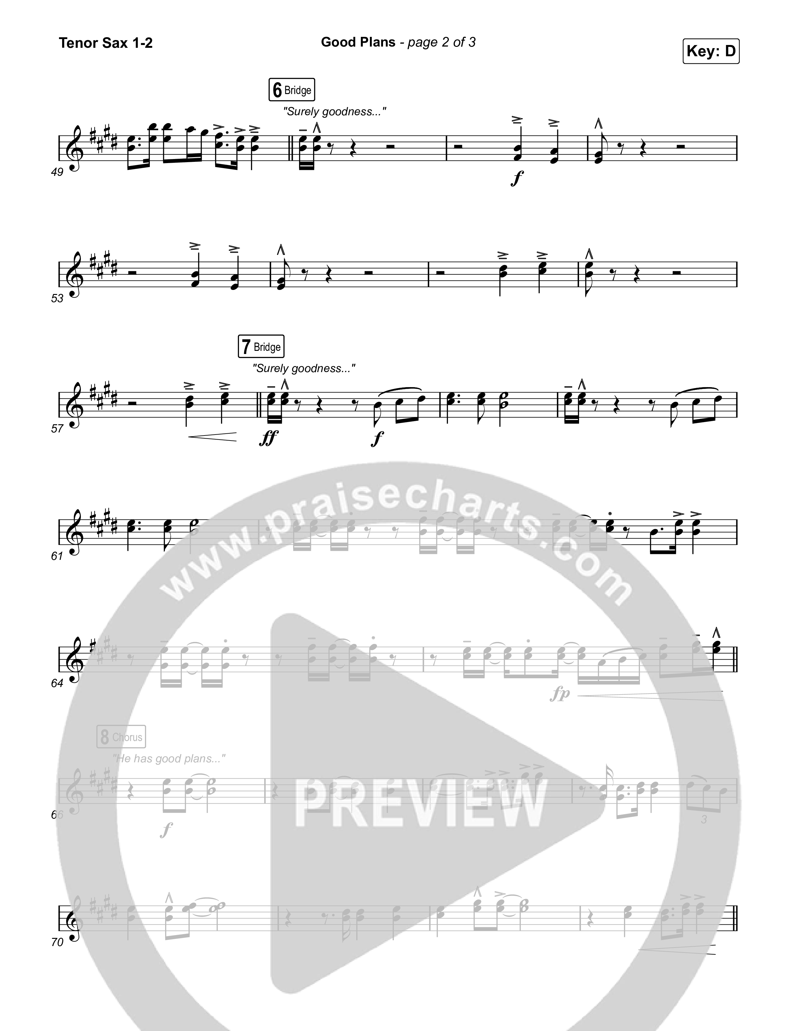 Good Plans Tenor Sax 1/2 (Red Rocks Worship)