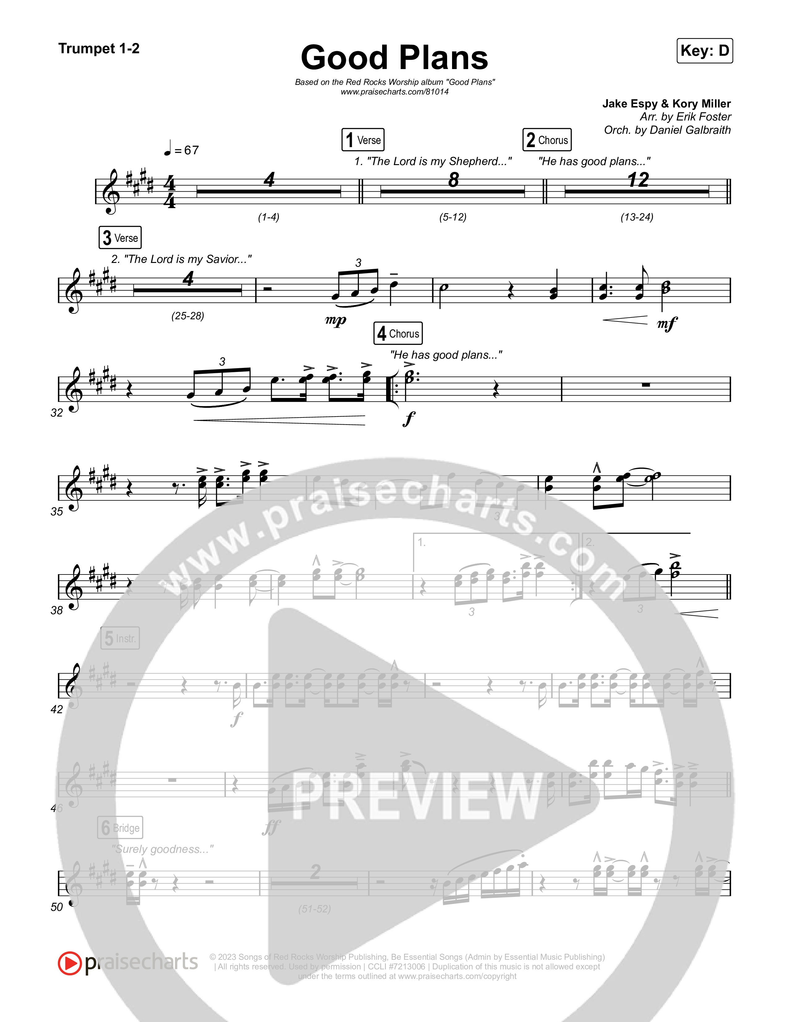 Good Plans Trumpet 1,2 (Red Rocks Worship)