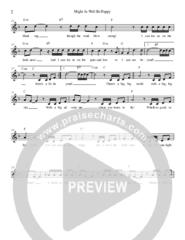 Might As Well Be Happy Lead Sheet Melody (Dennis Jernigan)