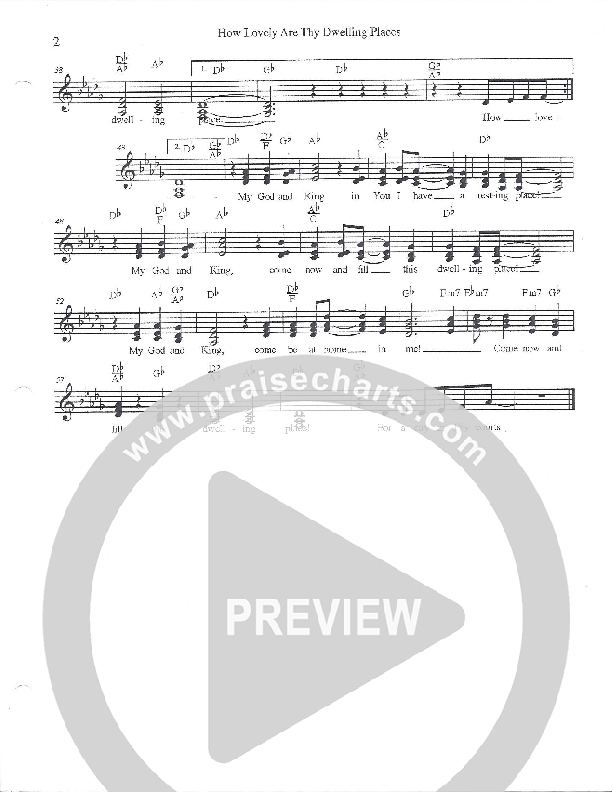 How Lovely Are Thy Dwelling Places Lead Sheet Melody (Dennis Jernigan)