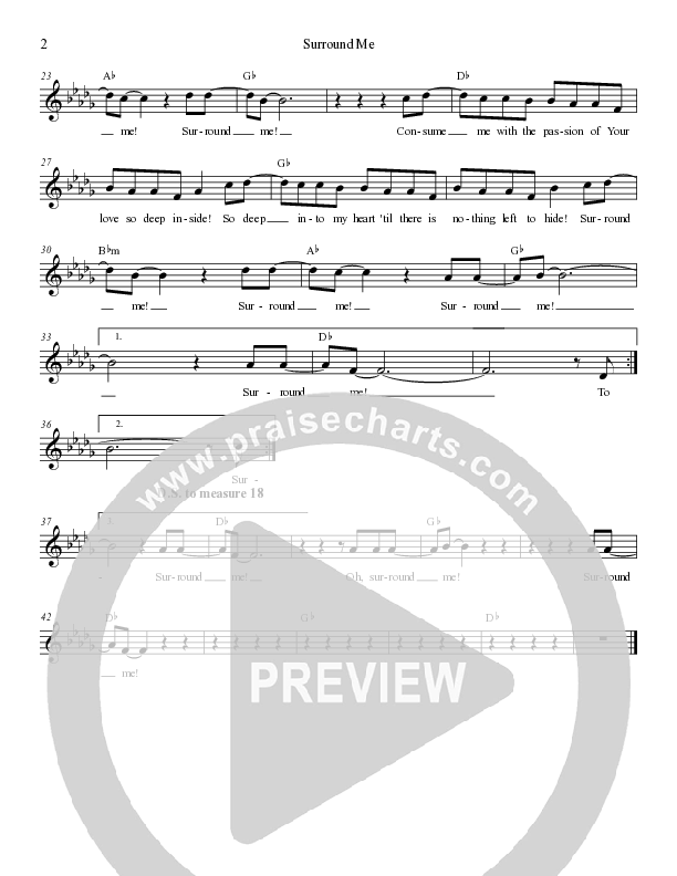 Surround Me Lead Sheet Melody (Dennis Jernigan)