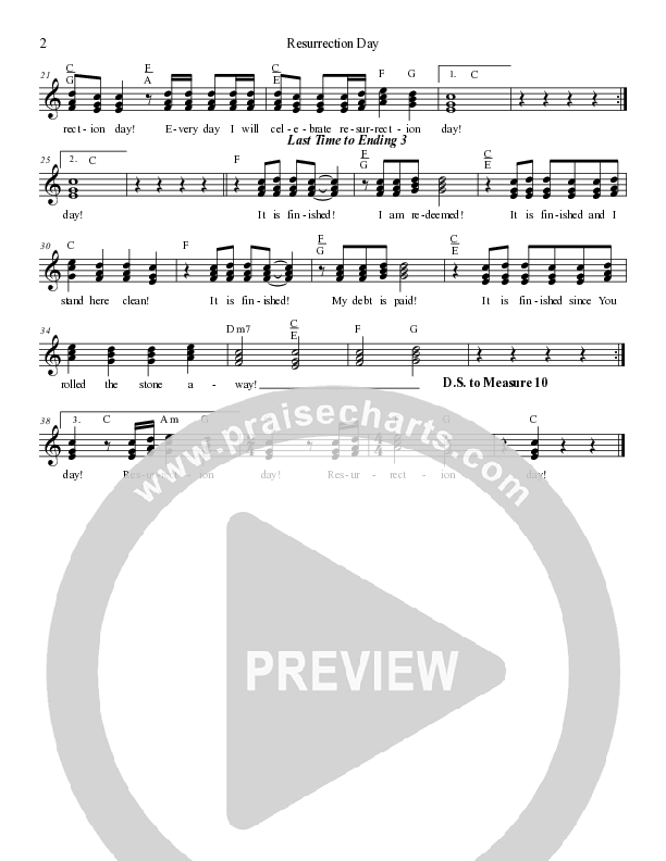Resurrection Day Lead Sheet Melody (Dennis Jernigan)