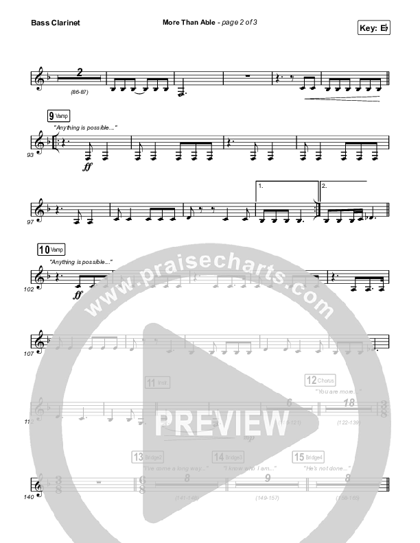 More Than Able (Choral Anthem SATB) Bass Clarinet (Elevation Worship / Chandler Moore / Tiffany Hudson / Arr. Phil Nitz)