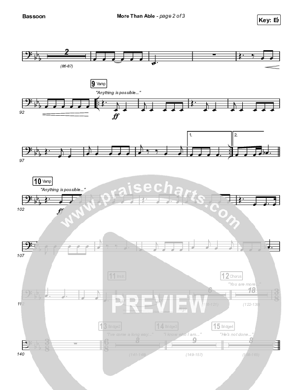 More Than Able (Choral Anthem SATB) Bassoon (Elevation Worship / Chandler Moore / Tiffany Hudson / Arr. Phil Nitz)