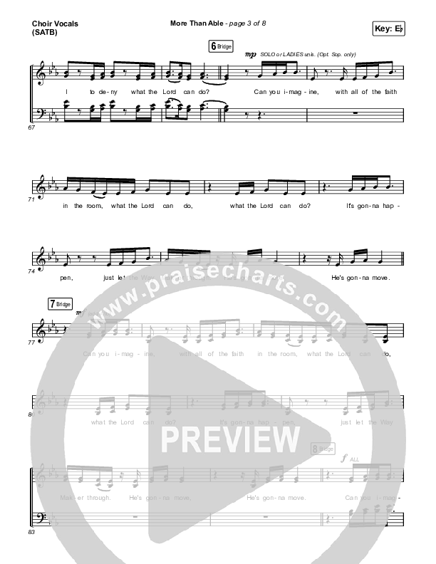 More Than Able (Choral Anthem SATB) Choir Sheet (SATB) (Elevation Worship / Chandler Moore / Tiffany Hudson / Arr. Phil Nitz)