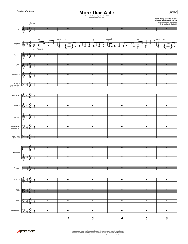 More Than Able (Choral Anthem SATB) Conductor's Score (Elevation Worship / Chandler Moore / Tiffany Hudson / Arr. Phil Nitz)