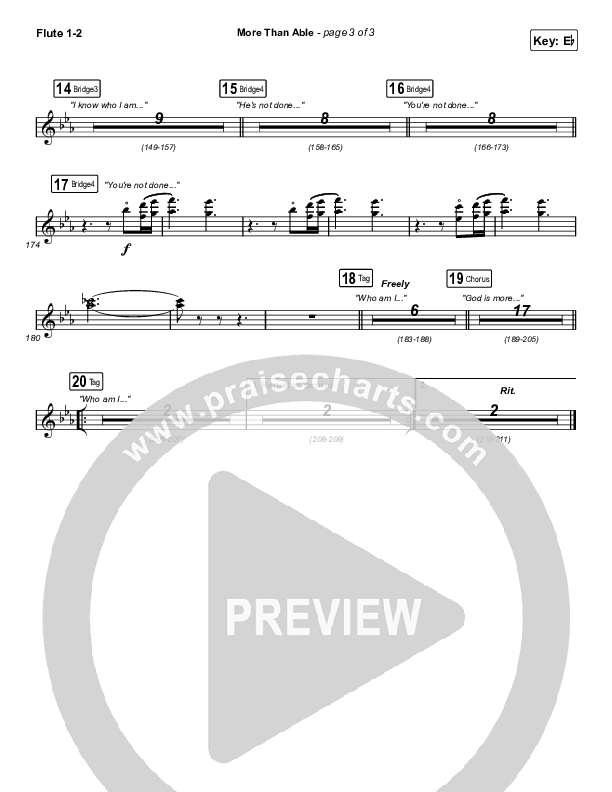 More Than Able (Choral Anthem SATB) Wind Pack (Elevation Worship / Chandler Moore / Tiffany Hudson / Arr. Phil Nitz)