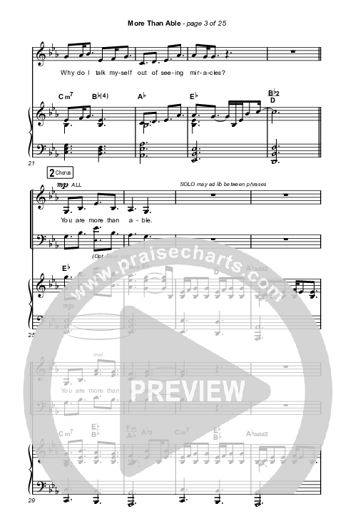 More Than Able (Choral Anthem SATB) Octavo (SATB & Pno) (Elevation Worship / Chandler Moore / Tiffany Hudson / Arr. Phil Nitz)