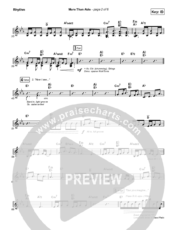 More Than Able (Choral Anthem SATB) Rhythm Pack (Elevation Worship / Chandler Moore / Tiffany Hudson / Arr. Phil Nitz)