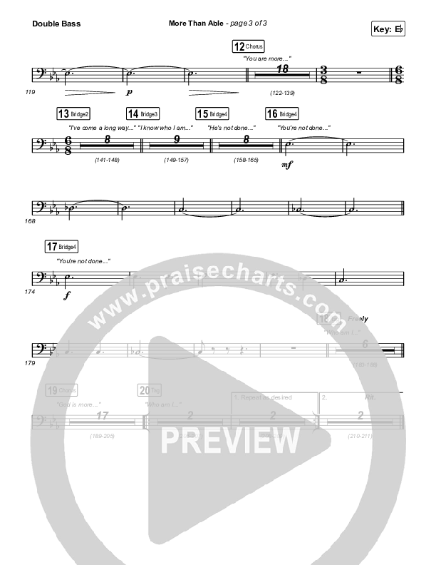 More Than Able (Worship Choir/SAB) Double Bass (Elevation Worship / Chandler Moore / Tiffany Hudson / Arr. Phil Nitz)